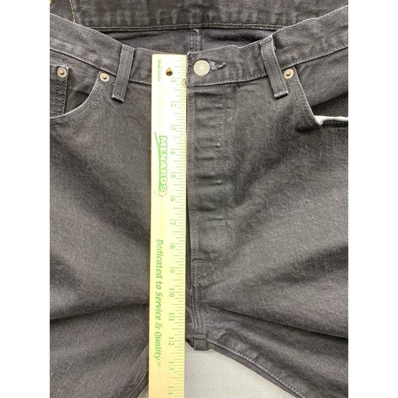 Levi's Strauss 501 Denim Jeans Men's Size 38X32 Black Button Fly Straight Dark - Picture 6 of 16